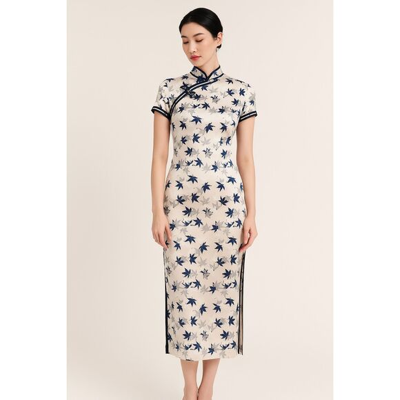 Elegant Chinese Qipao Cheongsam Silk Dress Size 8 - Picture 1 of 12